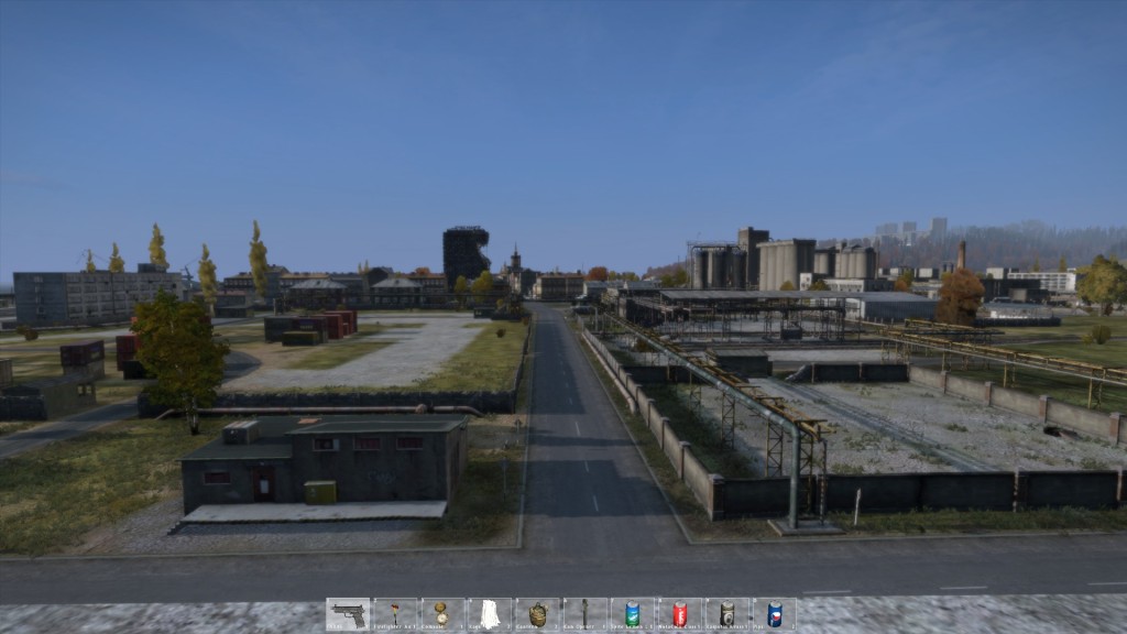 Ein Blick vom Dach der Fabrikhalle im Osten Chernos aus auf die Stadt.