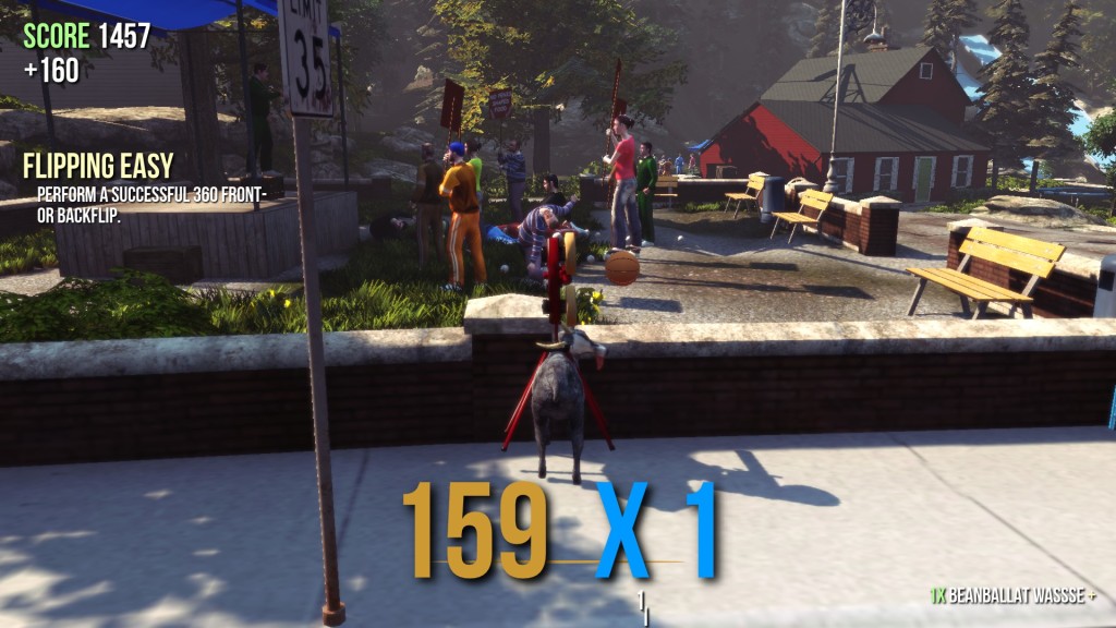 Eine im wahrsten Sinne des Wortes gesprengte Demo im Goat Simulator.
