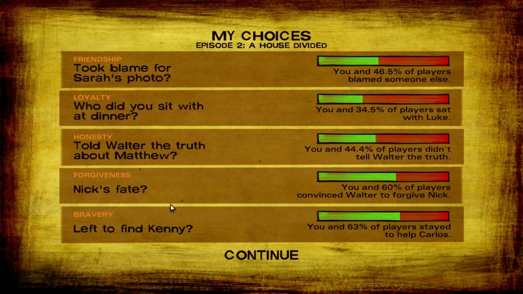 The Walking Dead Episode 2 A House divided Entscheidungen