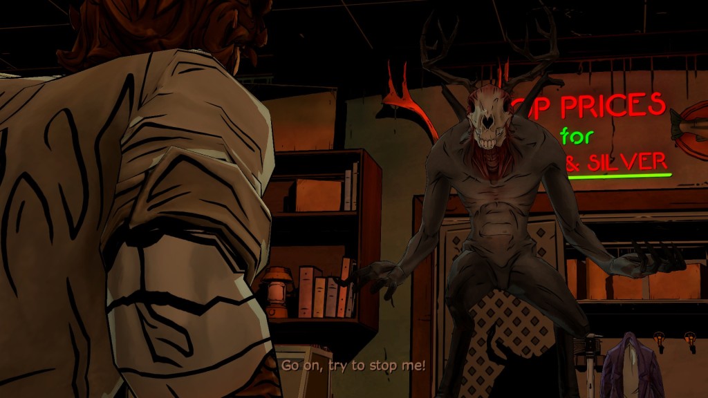 Auch mit Glamour sieht dieser Bursche in The Wolf Among Us E4 nicht viel besser aus.