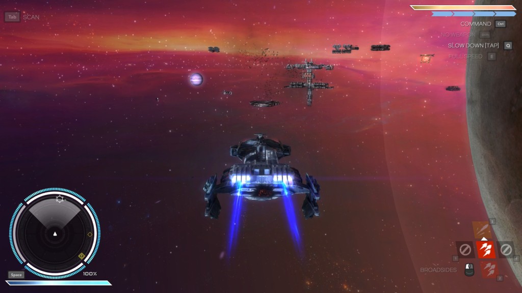 Auf dem Weg zur Basis in Rebel Galaxy.